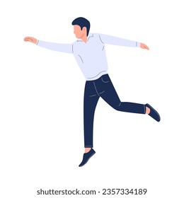 vector illustration of people jumping happily