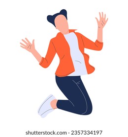 vector illustration of people jumping happily