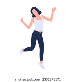 vector illustration of people jumping for joy
