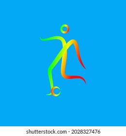 vector illustration of people kicking the ball