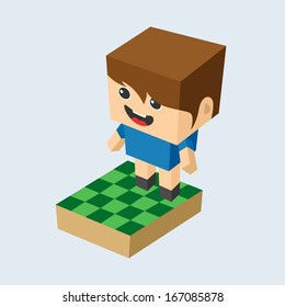 Vector Illustration People Man Isometric