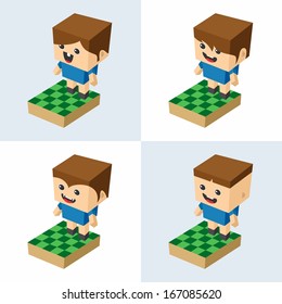 Vector Illustration People Men Isometric Set Part Two