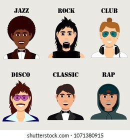 Vector illustration people in music