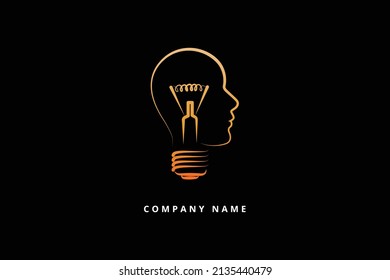 Ilustración vectorial de las personas en el signo del logotipo de la bombilla.