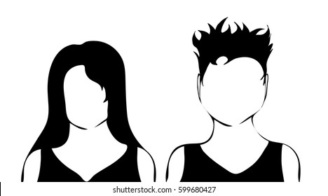Vector illustration of people on white background.