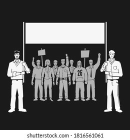 Vector Illustration People At The Rally