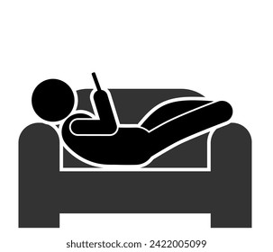 vector illustration of people relaxing on the sofa, lazing on the sofa