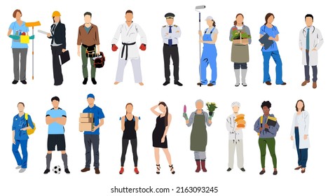 vector illustration of People representing diverse professions	