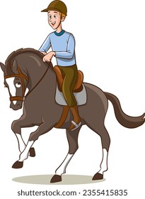 Vector illustration of people riding horses.
