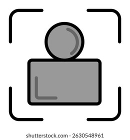 vector illustration of people scanning icon