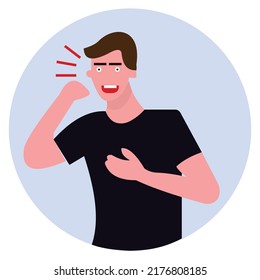 Vector illustration of people screaming or it could be people coughing