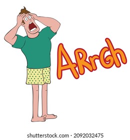 Vector illustration of people screaming or people holding their heads because they are dizzy. Good for printing discount promotions, flyers, backgrounds, t-shirts, stickers, products, wallpapers, etc.