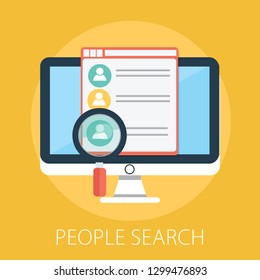 Vector illustration of people search & recruitment concept with "people search" hiring employee symbol. job search icon. Vector illustration of people search & recruitment concept with "people search" hiring employee symbol. job search icon.