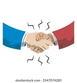 Ilustración vectorial de personas que se dan la mano como señal de acuerdo, o señal de paz