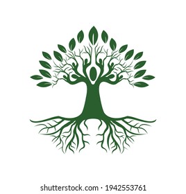 Ilustración vectorial de la señal del vector del árbol de personas