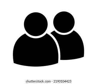 Vector illustration of people two person icon on white background.