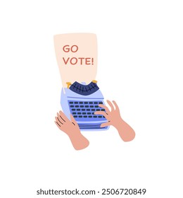 vector illustration - people voting in USA. Election concept design. Can used for banner, poster, flyer.