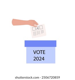 Ilustración vectorial - personas votando en USA. Concepto de diseño electoral. Se puede utilizar para el Anuncio, cartel, volante.