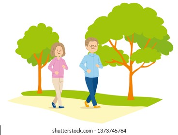 Vector illustration of  people walking