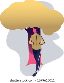 vector illustration people walking, running women