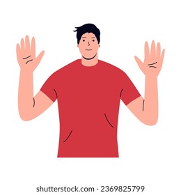 vector illustration of people waving, saying hello