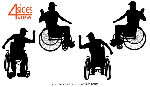 vector illustration people Wheelchair on a white background