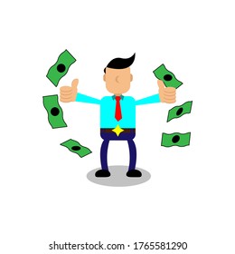 Vector Illustration Of People Who Make A Lot Of Money