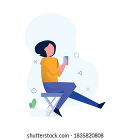 vector illustration of people work from home. perfect for any project
