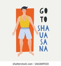 Vector illustration with people in yoga position and meditate. Cute illustration of people doing exercise. Lifestyle infographics, mental and physical benefits of practice.