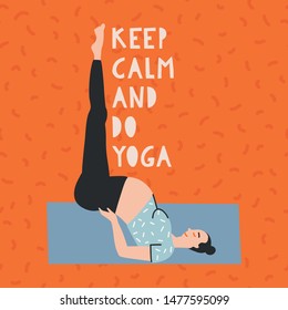 Ilustración vectorial con gente en posición de yoga y meditar. Cuta ilustración de la gente haciendo ejercicio. infografías de estilo de vida, beneficios mentales y físicos de la práctica.