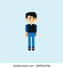vector illustration of people,man with straight style.vector flat style
