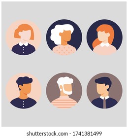 vector illustration of people's faces