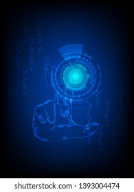 vector illustration people's hand touching modern technology  futuristic graphic design  for background.