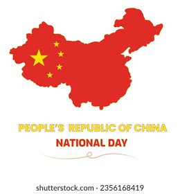 Vector illustration of People's republic of China national day, flag, greeting card and banner design 