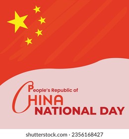 Vector illustration of People's republic of China national day, flag, greeting card and banner design 