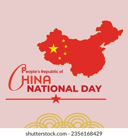 Vector illustration of People's republic of China national day, flag, greeting card and banner design 