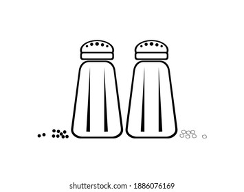 Vector illustration of pepper and salt shaker kitchen icon on white background
