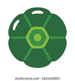Ilustración vectorial de pimientos vistos desde arriba