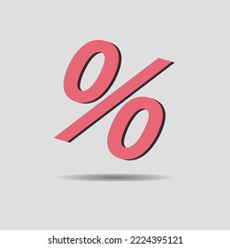 Vector illustration of percent symbol, exact sciences, math symbols, education.