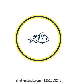 Vector illustration of perch icon line. Beautiful naval element also can be used as salmon icon element.