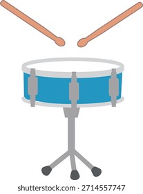 Ilustración vectorial de un instrumento de percusión y un Pequeño tambor visto desde el frente