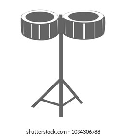 Vector illustration of percussion isolated on a white background. Black and white. Percussion , musical instrument in flat style.