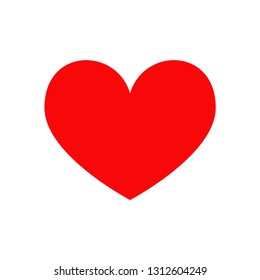 Vector illustration. Perfect form of red heart. Valentine, love, wedding theme. Flat art. Can be used as icon, symbol, logo, design element. EPS10