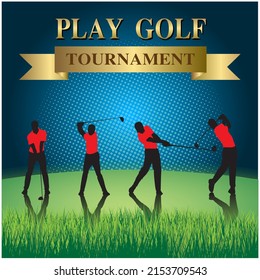 The vector illustration is perfect for a golf tournament poster.