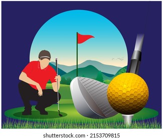 The vector illustration is perfect for a golf tournament poster.