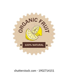 Vector illustration perfect for greeting cards, party invitations, posters, stickers, clothing. Silhouette of a lemon fruit icon. Sticker for a organic lemon
