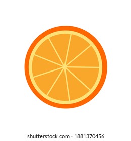 Vector illustration of a perfectly cut half-cut sweet orange, in orange and yellow.