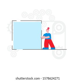 Vector illustration, performance teamwork, brainstorming - Vector illustration