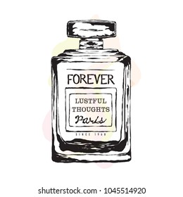 vector illustration perfume bottle graphic design for t shirt print