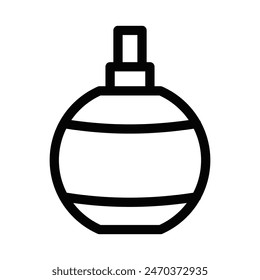 Vektorillustration eines Parfümflaschensymbols. Ideal für die Darstellung von Schönheit, Duft und kosmetischen Konzepten. Bearbeitbarer Strich.